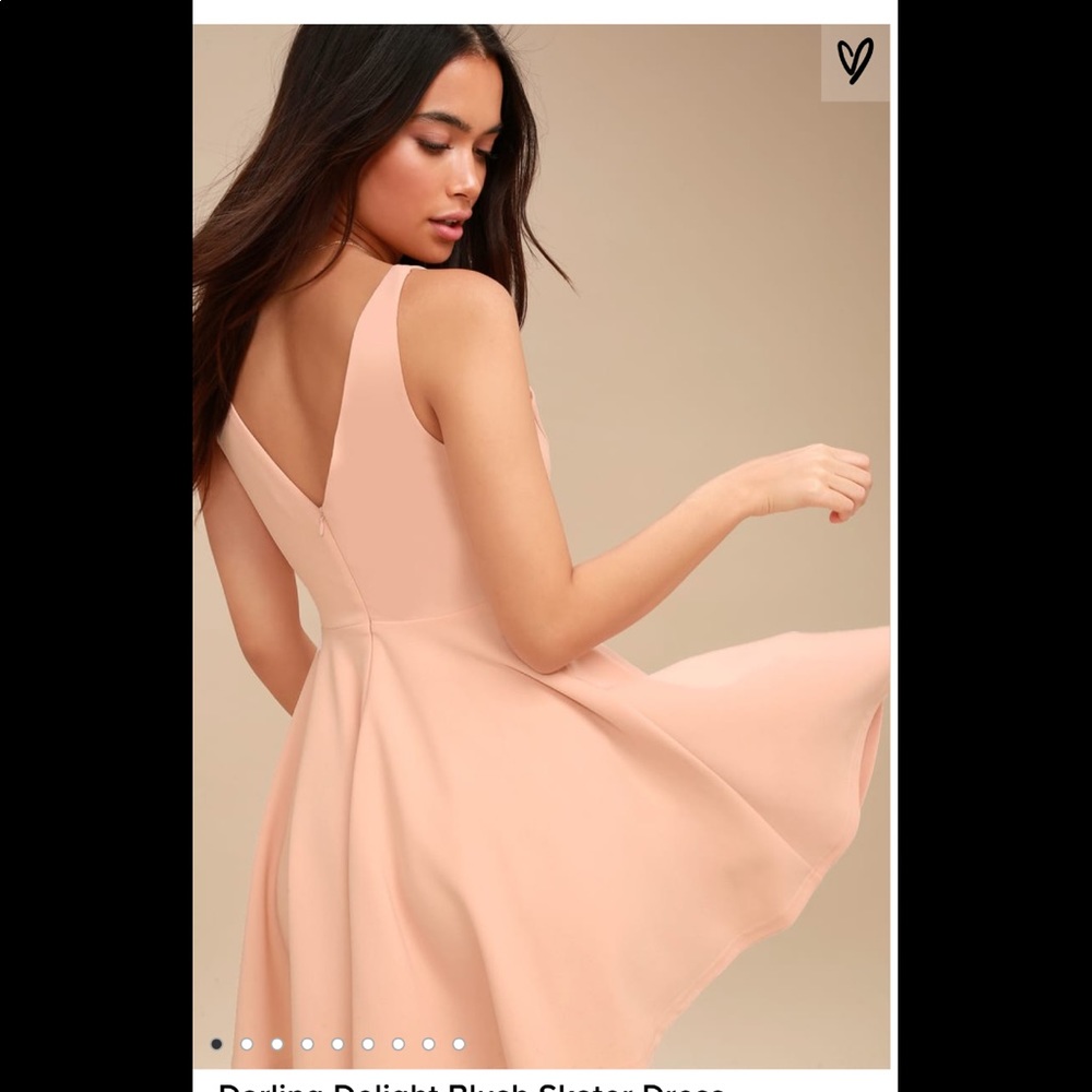 Lulus darling delight blush skater dress NWT
